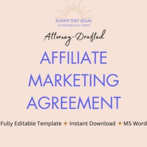 Affiliate Marketing Agreement